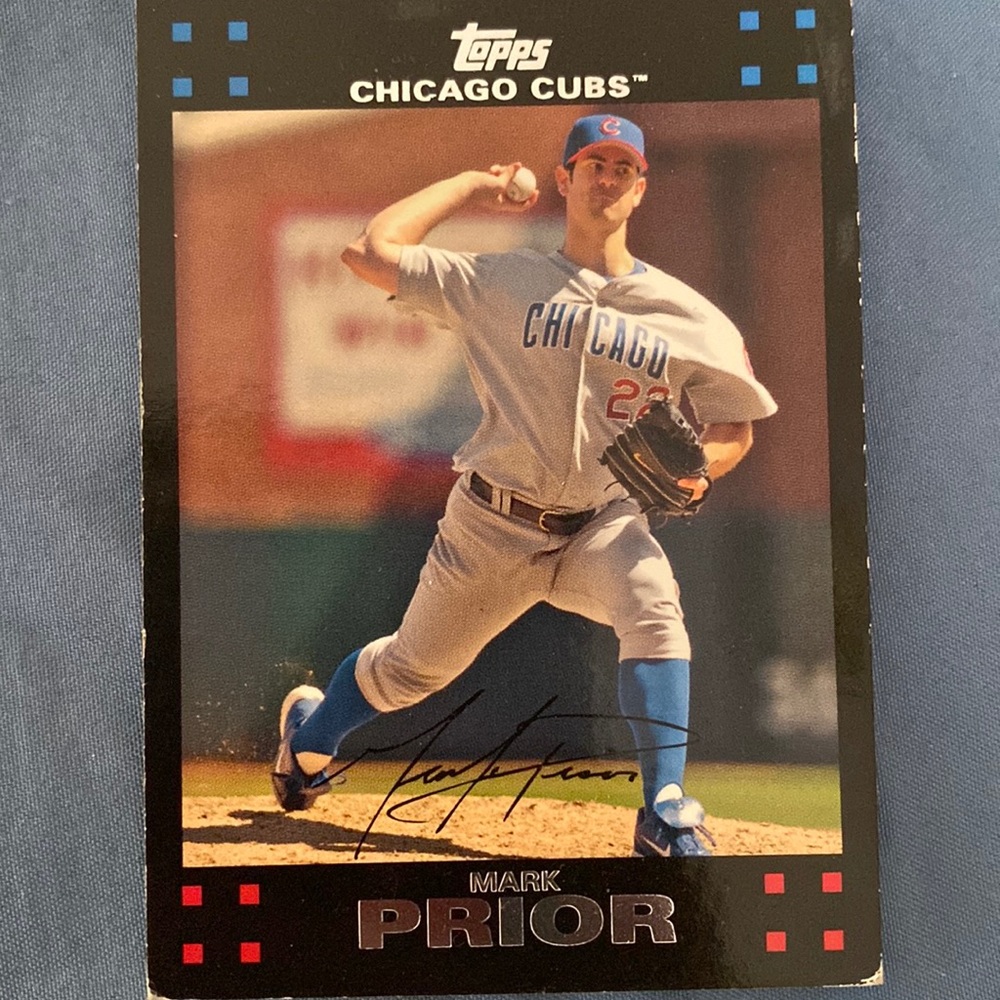 Mark Prior signed baseball card for the Chicago Cubs